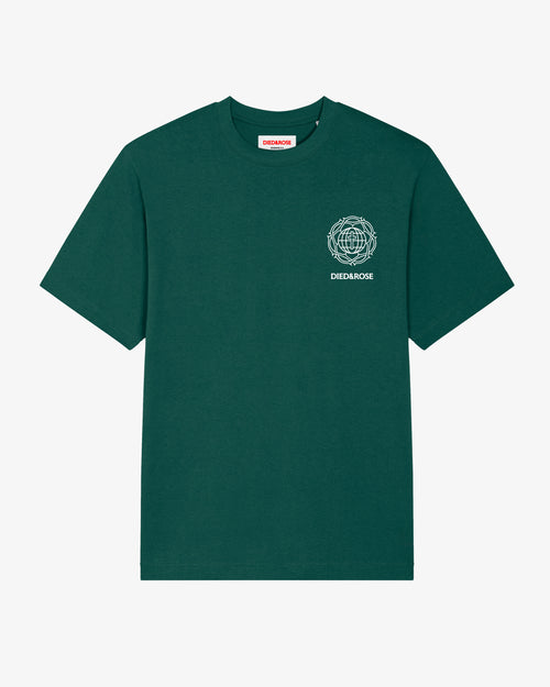 Glazed Green Christian streetwear T-shirt with white crown of thorns chest logo, relaxed fit faith-based tee