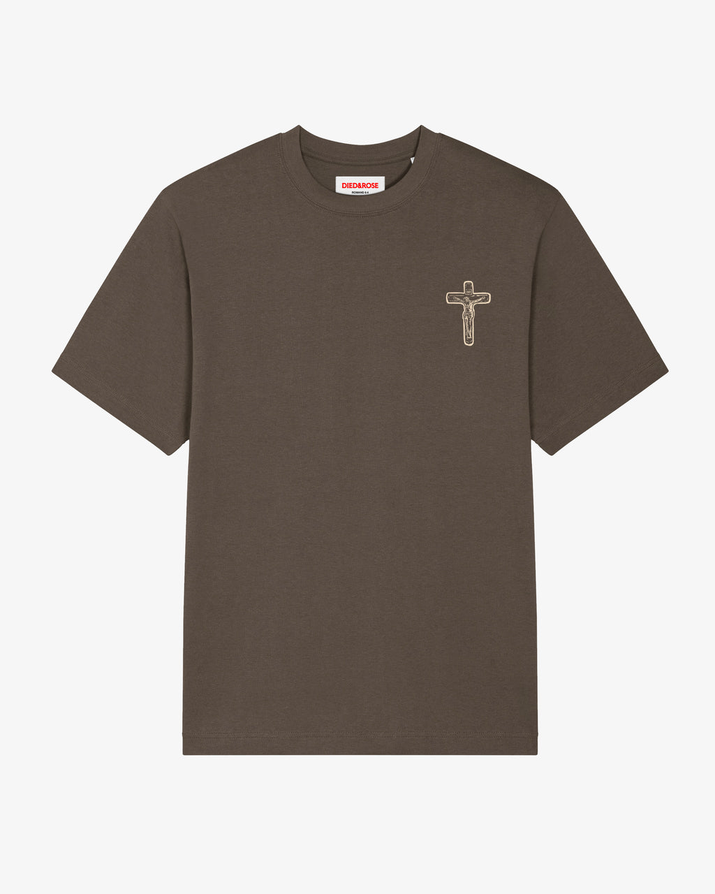 CRUCIFIX TEE-MOCHA