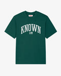Glazed Green Christian streetwear T-shirt with white "Known" chest print, relaxed fit faith-based tee